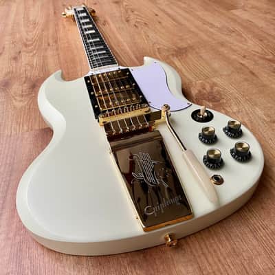 Epiphone "Inspired by Gibson Custom" '63 Les Paul SG Custom with Maestro Vibrola Classic White image 5