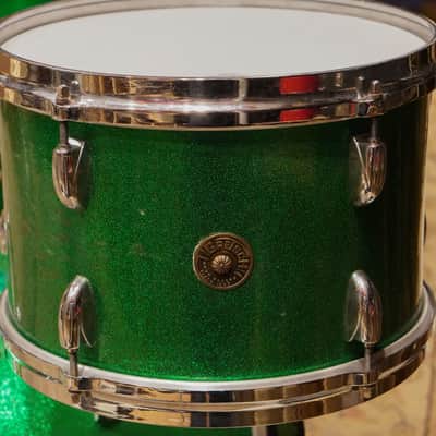 Gretsch 12/14/18/4x14" Round Badge Drum Set - 1950s Green Sparkle image 16