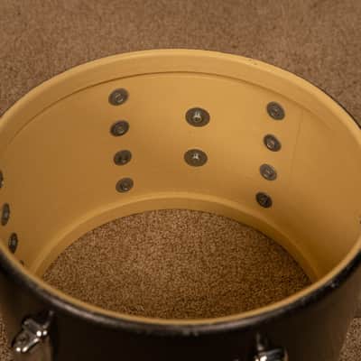 1960s Slingerland Metallic Black Drum Set 14x20 8x12 and 16x16 image 20