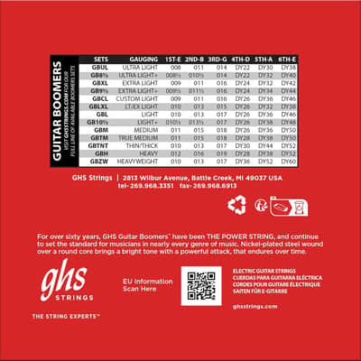 GHS GBUL Boomers Nickel Plated Steel Electric Guitar Strings 8-38 ULT image 9