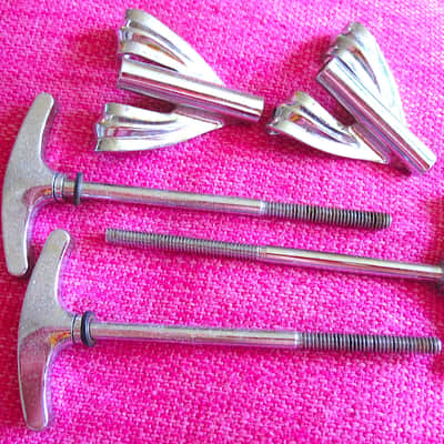 Ludwig Bass Drum T-Rods T-Handles & Claws Lot - Vintage image 1