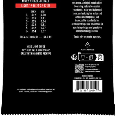 Martin MK12 Luxe Kovar Acoustic Guitar Strings, Light 12-54, Nickel Cobalt image 2
