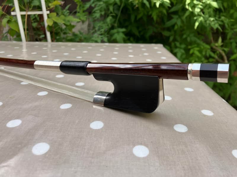 Double Bass French Bow - G.B.Bows - Snakewood Model - Silver Mounted image 1