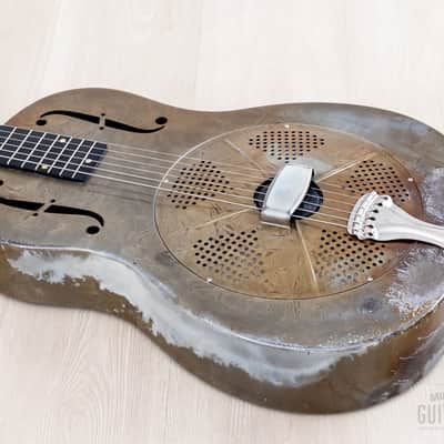 1931 National Sears, Roebuck & Co. Duolian Vintage Single Cone Resonator Frosted Duco w/ Case image 10