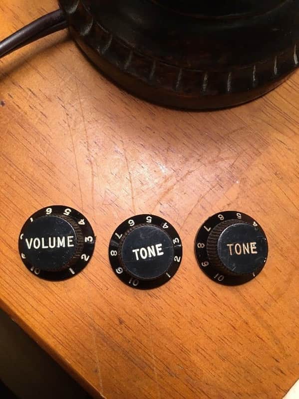 Fender Original 1970's Fender Stratocaster volume tone tone control knobs set Black image 1