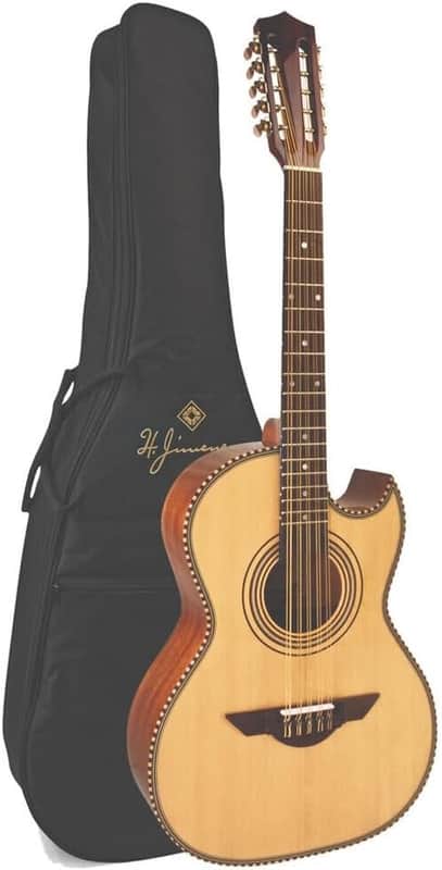 H. Jimenez El Esta'ndar Solid Spruce Top Bajo Quinto with Padded Gig Bag - Natural (LBQ1) image 1