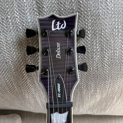 ESP LTD EC-1000 Deluxe FM with Ebony Fretboard 2019 - See Thru Purple image 4