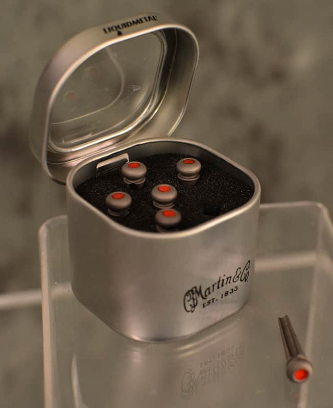 Martin LUXE Liquidmetal Bridge Pin Set Red Dot Turkish Emery Dark Grey 18APP0005  FAST Free Shipping image 1