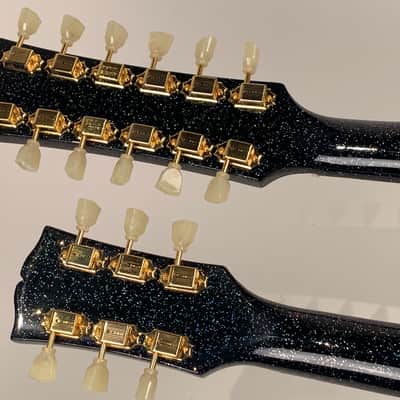 Bell & Hern  Custom Doubleneck 6/12 2019 Black Galaxy Sparkle image 7