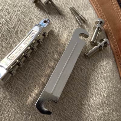 Gibson Historic Non-Wire ABR-1 Tune-O-Matic Bridge with Lightweight Aluminum Stop Bar Tailpiece- Nickel- COMBO image 7