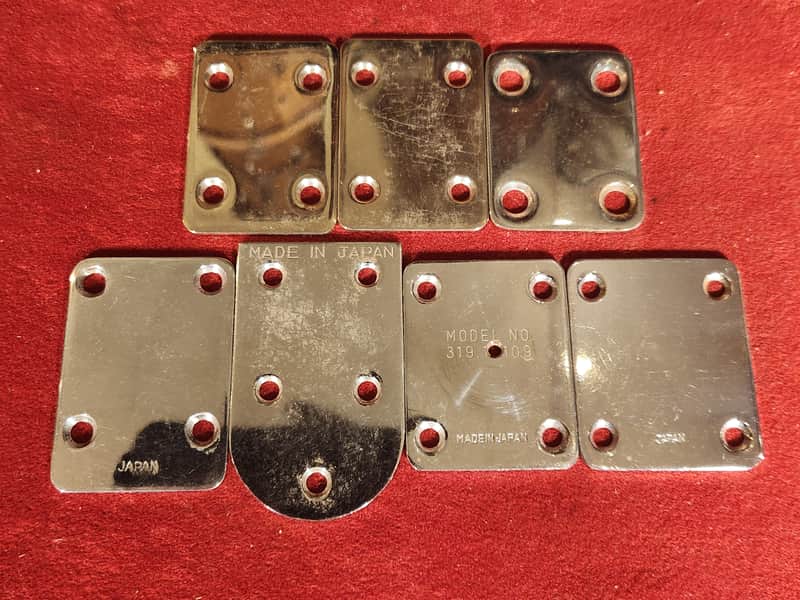 Various S-Style Neck Plates Chrome - Four Japanese, Three Unmarked image 1