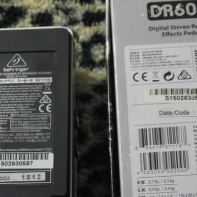 very near A+ (rarely used) Behringer DR600 Digital Reverb (Stereo), DR-600 + box, paperwork, battery, and strings image 4