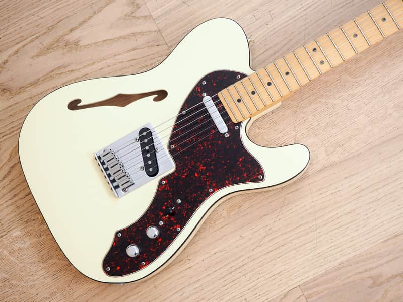 2000 Fender Telecaster Thinline USA Ash Body Olympic White Double Bound w/ Case, Lollar Pickups image 1