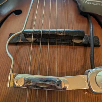 Harmony H1215 Archtone 1944 - 1971 - Dark Brown Sunburst WITH Dearmond pickup image 5