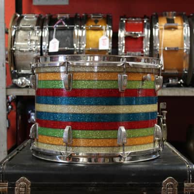 1950's WFL Super Classic Bass Drum and Snare Drum in Banded Pearl (Salesman) 14x22 10x14 image 9