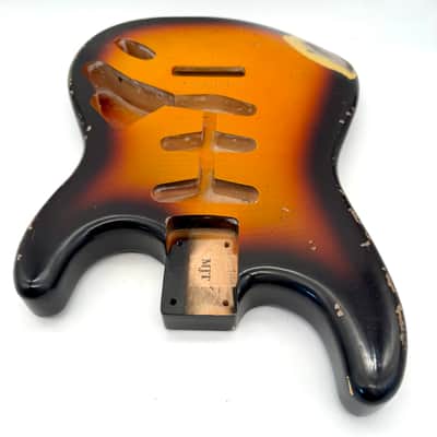 MJT Stratocaster Body Alder Relic Nitro Flame Top mjt6632 image 4
