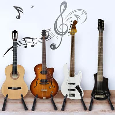 Guitar Stand Guitar Folding A Frame Stand Guitar Floor Stand Portable Guitar Holder Stand with Non Slip Rubber and Soft Foam Arms for Acoustic Electric Guitars Bass Ukulele Violin Banjo image 3