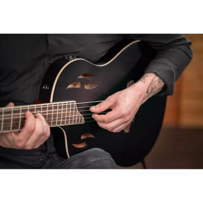 Ortega RTPSTD-SBK-L - Left-Handed Standard Thinline Crossover Electric Nylon String Guitar - TourPlayer Series image 17