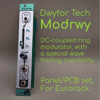 Dwyfor Tech Modrwy - Eurorack DIY Ring Modulator, Waveshaper, Wavefolder, Analogue Multipler - PANEL/PCB image 1