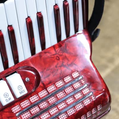 PAM Accordion 120-Bass 41-Key 5-Treble Switch Red Piano Accordion w/Case image 16