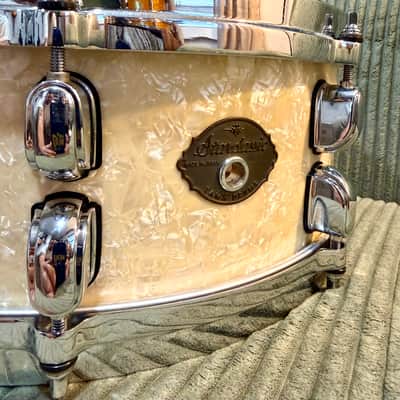 Vintage Tama Starclassic Performer 5.5x14 Snare — 1st Gen 1994-96 MIJ, Pearl White, 8-Ply Philippine Mahogany/Birch, Die-Cast Hoops (Video Demo) image 2