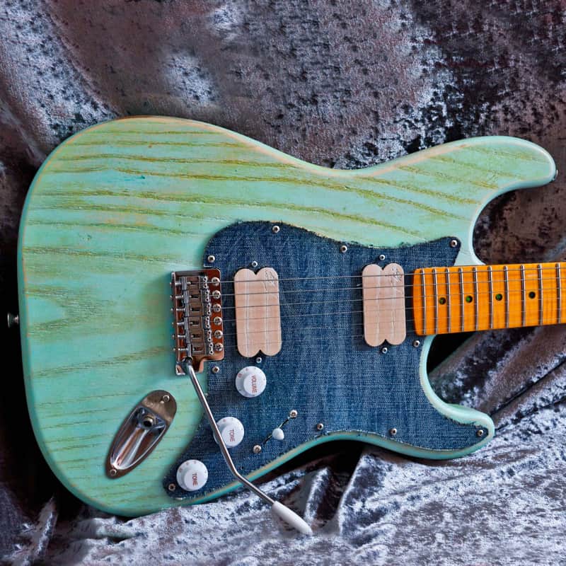 GB Liuteria Traditional Strato denim sky blue relic image 1
