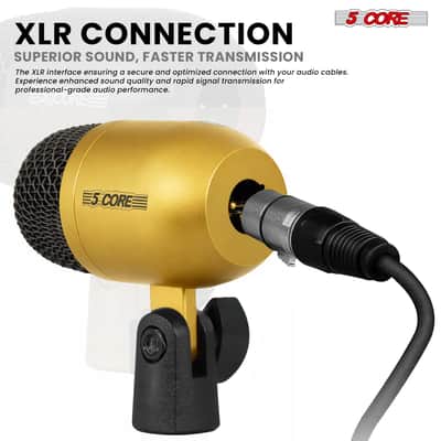 5 Core 9 Piece Drum Microphone Set w Kick Bass, Tom/Snare and Condenser Hi Hat & Cymbals Mics image 9