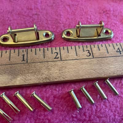 vintage NOS Gibson case handle brackets +Rivets for es 335 Les Paul paf L5 tkl geib ess & ess lifton epiphone image 2