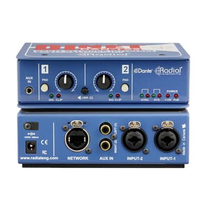 Radial DiNet DAN-TX2 2-Channel Dante Analog-To-Digital Converter image 2
