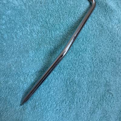 Ludwig One Knurled Gull Wing Left Side Bass drum spur leg 9.5mm - 9”Long 60s - Chrome image 2