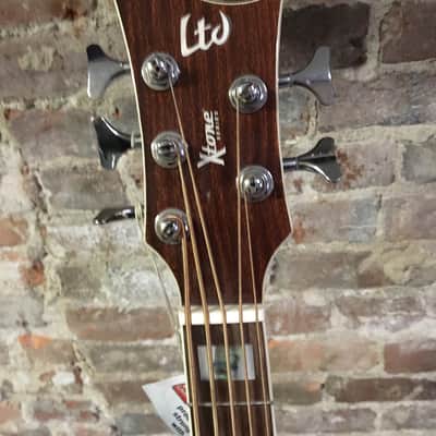 Ltd Xtone Natural Wood Acoustic Bass Guitar image 3