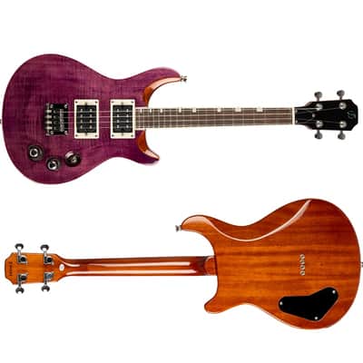Flight Vanguard Solid Body Transparent Purple Electric Ukulele New - Transparent Purple, Solid Body image 5