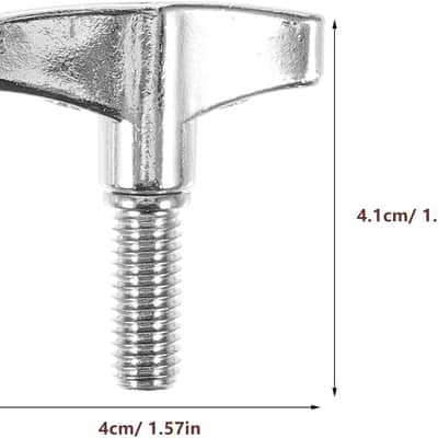 Drum Rack Accessories 4Pcs Metal Cymbal Stand Wing Screws and Knobs Adjustable Drum Hardware for Repair and Assembly Silver 1.61X1.57 Inch image 2