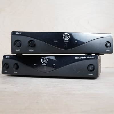 AKG Perception Wireless SR45 Wireless Receiver Pair Set of 2 A Band (530-449 MHz) Black w/ Power Supply image 1
