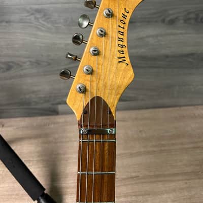 1965 Magnatone Tornado X-15 Red Sparkle Electric Guitar with Hard Case #2687 image 11