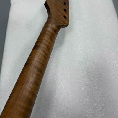 Roasted Flame Maple Guitar Neck with Ebony Fingerboard,-22 Frets SR image 4