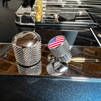 Kinnatone U.S.A. Flag Chrome Switch tip for Blade style switch 3 or 5 way Strat tele image 1