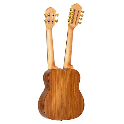 Ortega HYDRA Custom Built Series Ovangkol Top Mahogany Double-Necks 4/8-String Acoustic-Electric Tenor Ukulele w/Gig Bag image 4
