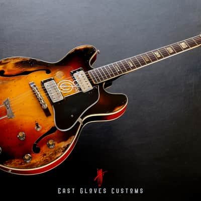 1960s Ventura Hollow body Natural/Amber Heavy Relic Made in Japan by East Gloves Customs (RARE) image 2