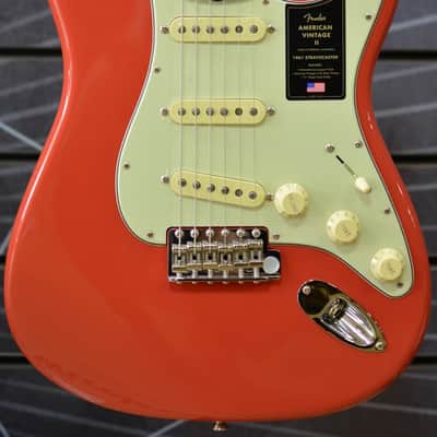 Fender American Vintage II 1961 Stratocaster Fiesta Red Incl Vintage Hard Case image 1