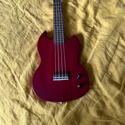 Laka Vintage Electric Ukulele and case - Cherry Red image 3