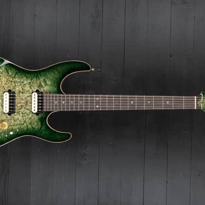 Suhr Modern Custom Shop Burl Maple HH FTGB - Faded Trans Green Burst image 4