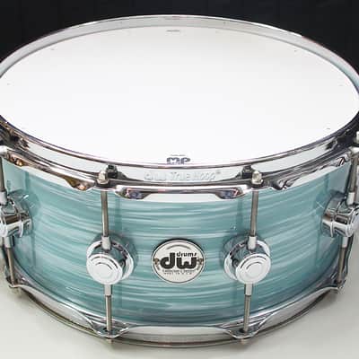 DW Collectors Maple SSC 6.5" x 14" Snare Drum w/ VIDEO! Pale Blue Oyster VLT image 1