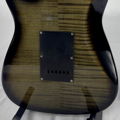 Unbranded Strat Style Electric Guitar Body - Grey / Green Flame Maple image 10
