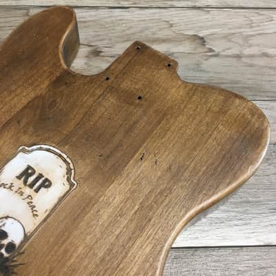 FRANCHIN Mars guitar body Aged Laser-cut Skulls drawings Natural Alder Halloween T-Style Made in Italy - Stock piece #19571024 image 16