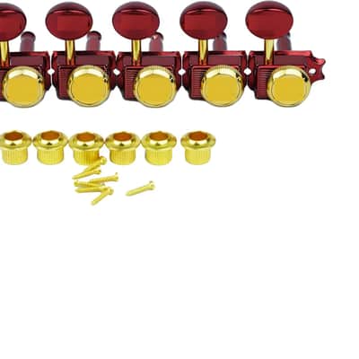 6 Inline Vintage Guitar Lock String Tuners – Locking Tuning Key Pegs Machine Heads Replacement Parts image 1