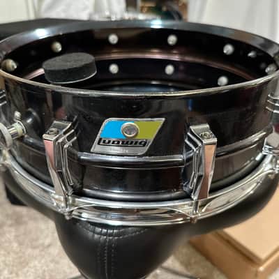 Ludwig Pointy B/O Badge 1970s 70’s 5x14 Black Beauty Snare Drum 1977-1979 image 7