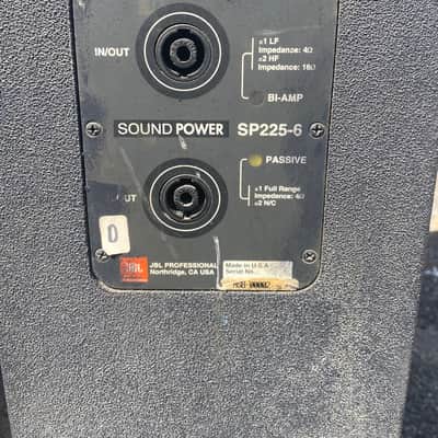 JBL PRO SPEAKER SYSTEM 2 SOUND POWER SP225-6 & 2 VENUE VS125HS LOWS SP-225-6 MID 90'S - BLACK DURA FLEX COATING image 4