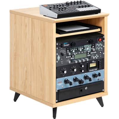 Gator Elite Furniture Series 10U Studio Rack Table in Natural Maple Matte Finish GELITEDESKRK-MPL image 8