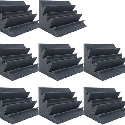 8 Pack Acoustic Panels Bass Traps Corner Studio Foam 12" X 7" X 7" Sound Proof Panels image 1